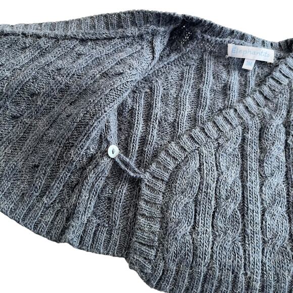 Elephantito Baby Blue Cable Knit Rabbit Hair Wrap Sweater size 3 months - Picture 7 of 9